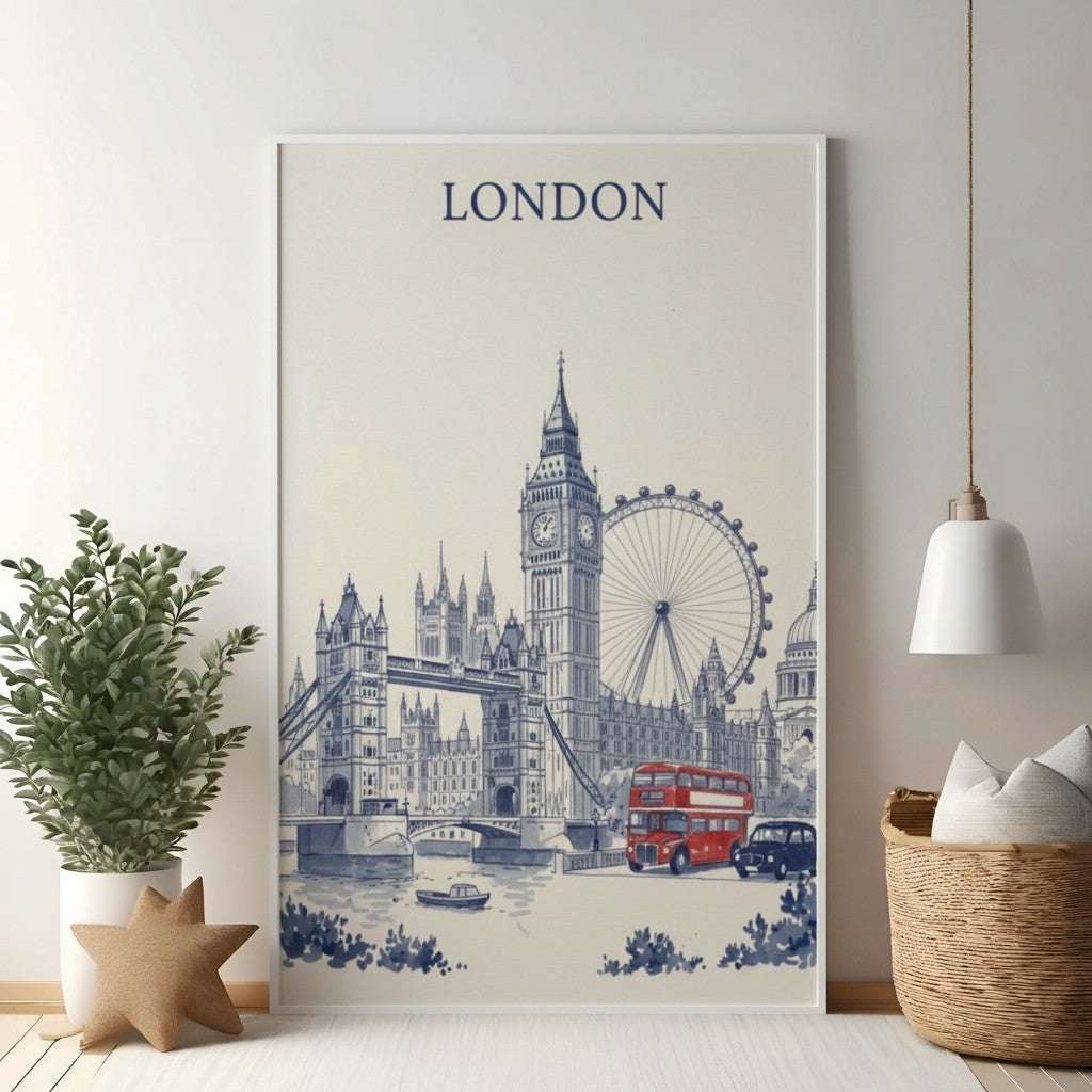 London Skyline Sketch Art Print