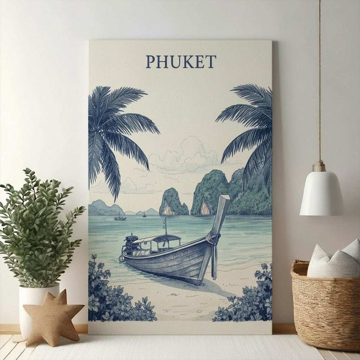 Phuket Longtail Boat Tropical Landscape Poster
