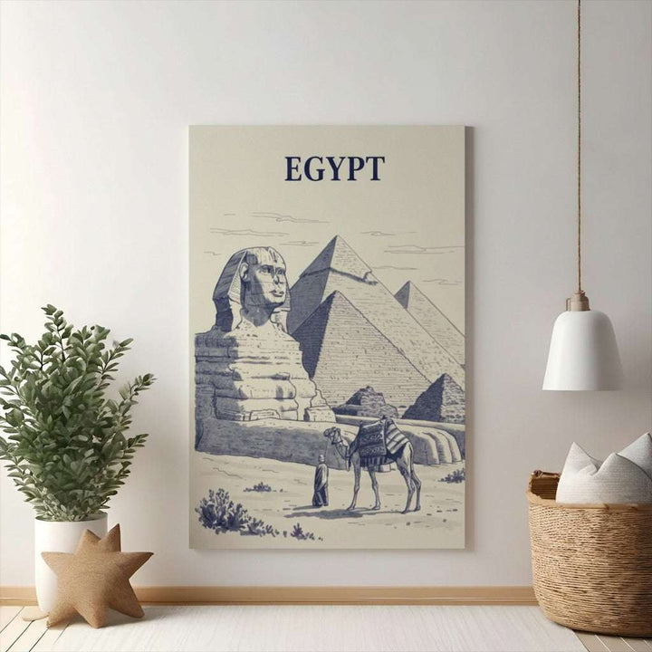 Egyptian Camel and Sphinx Landscape