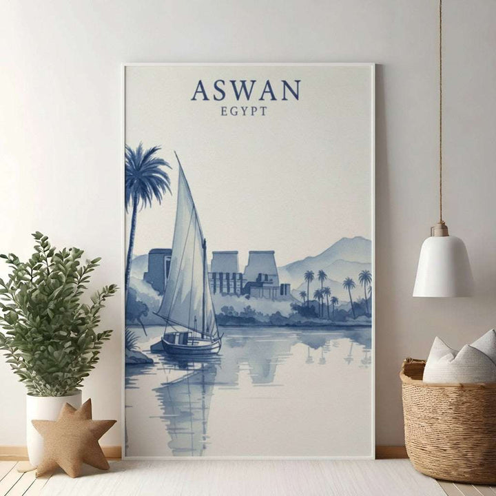 Nile River Sailboat Landscape Art Print