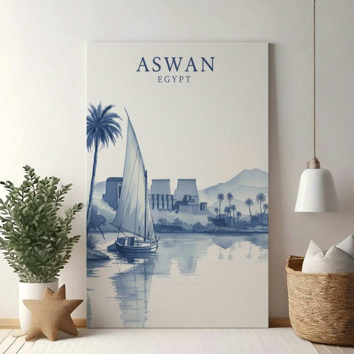 Nile River Sailboat Landscape Art Print