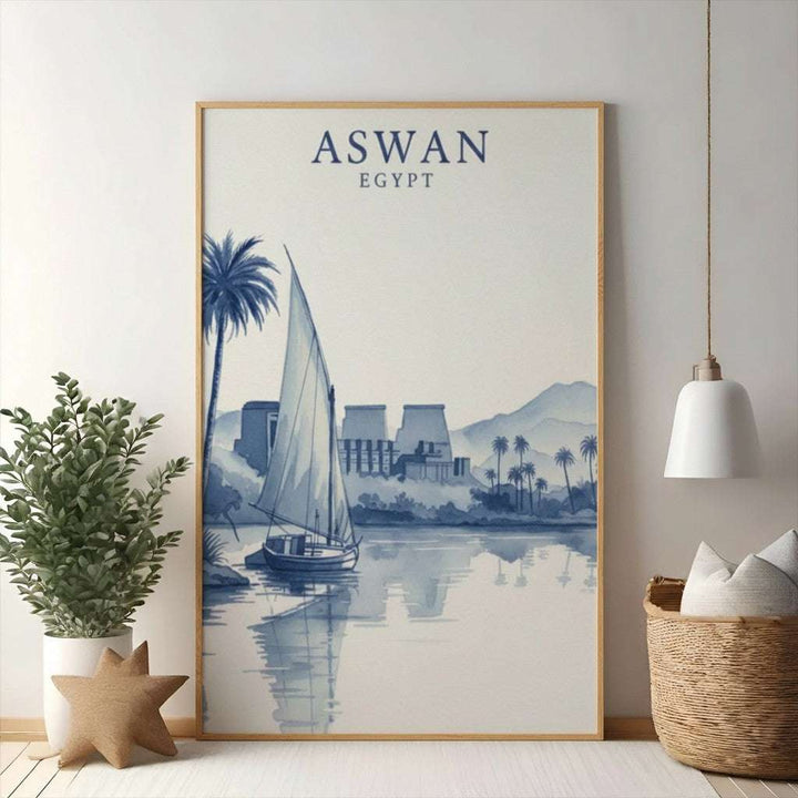 Nile River Sailboat Landscape Art Print