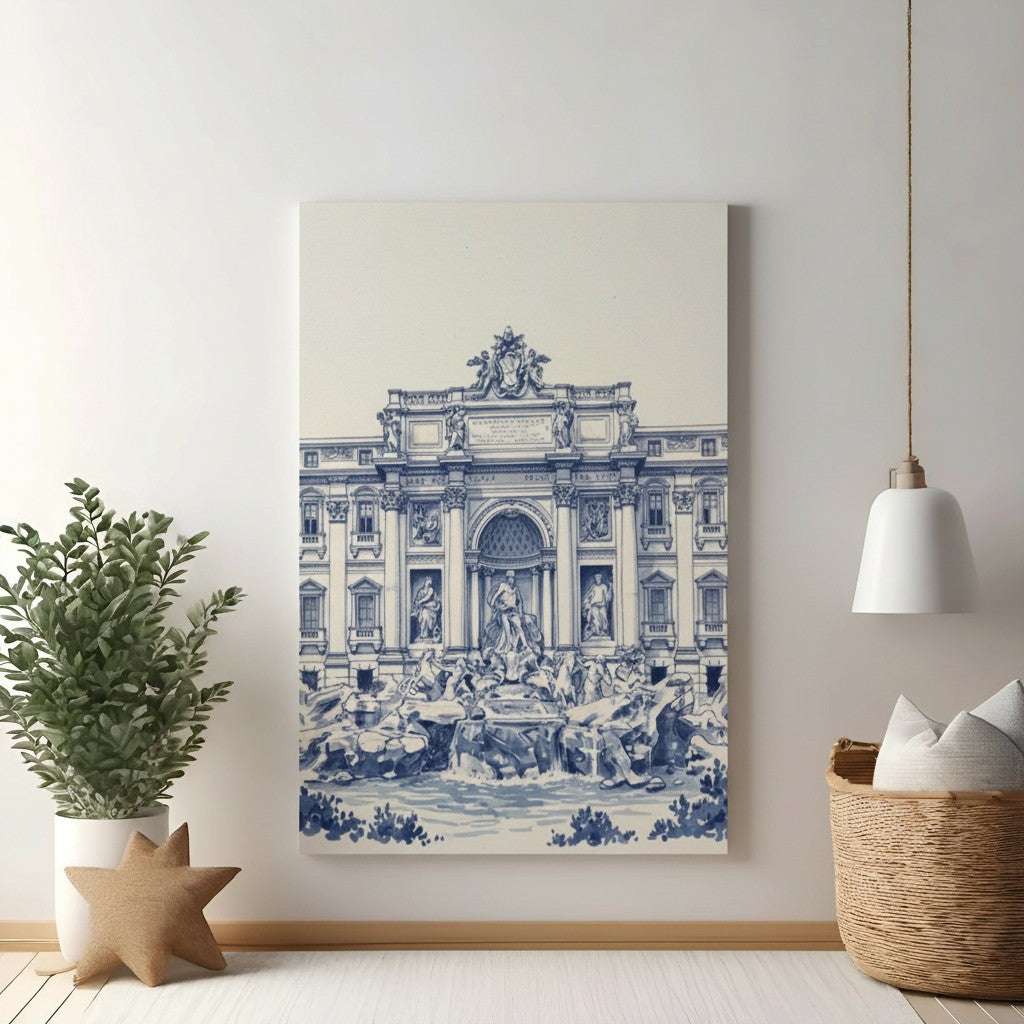 Trevi Fountain Rome Illustration