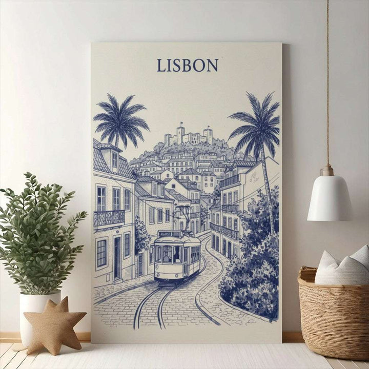 Lisbon Tram Cityscape Art Print