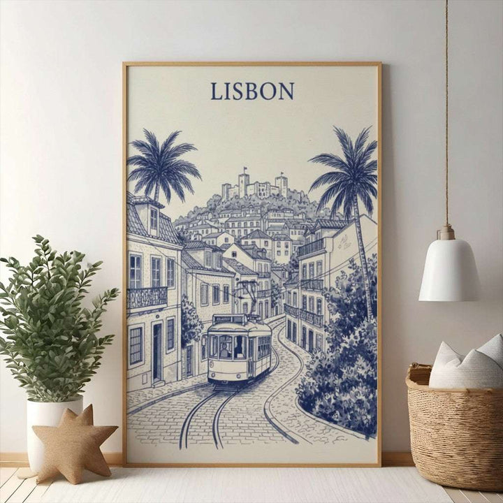 Lisbon Tram Cityscape Art Print