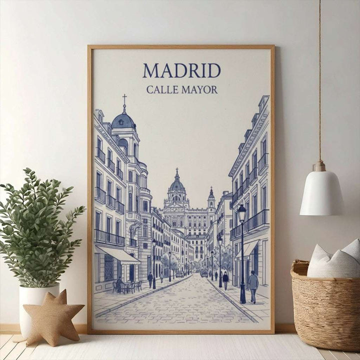 Madrid Calle Mayor Sketch Art Print