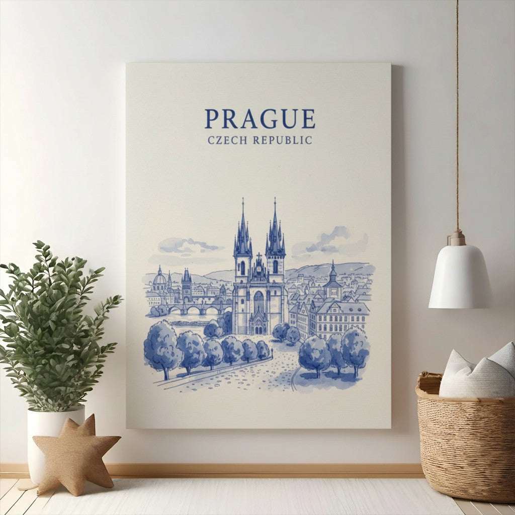 Prague Czech Republic Skyline Artwork