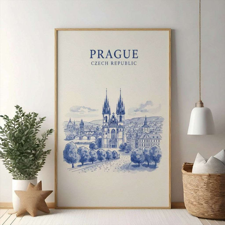 Prague Czech Republic Skyline Artwork