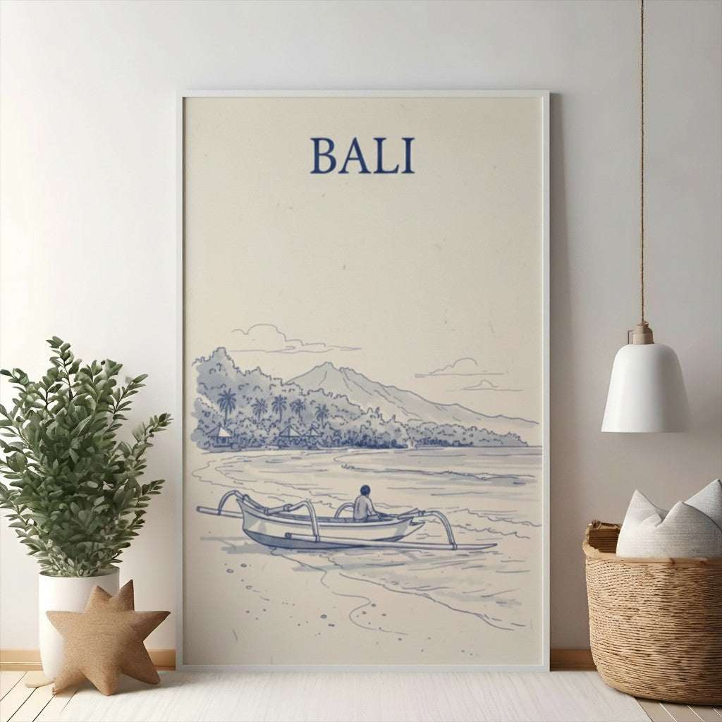 Bali Beach Scene With Boat