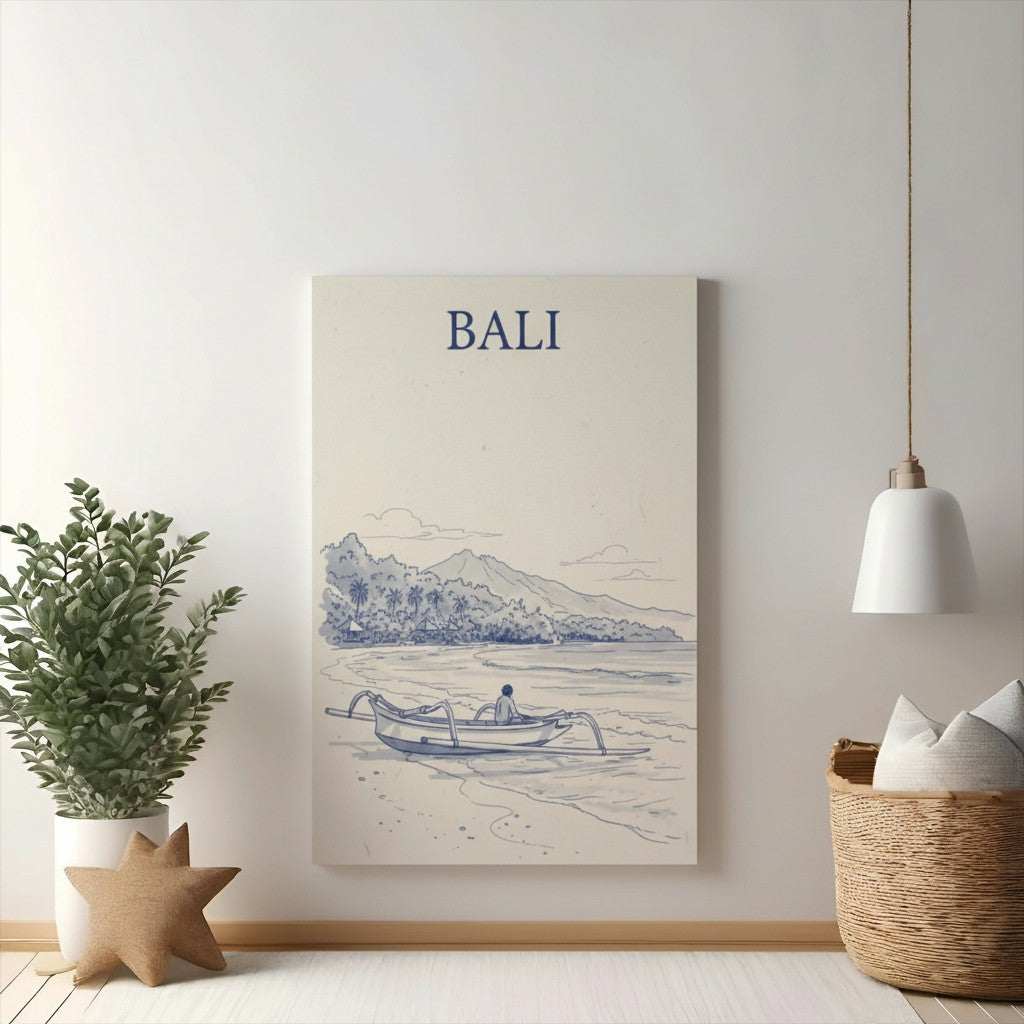 Bali Beach Scene With Boat