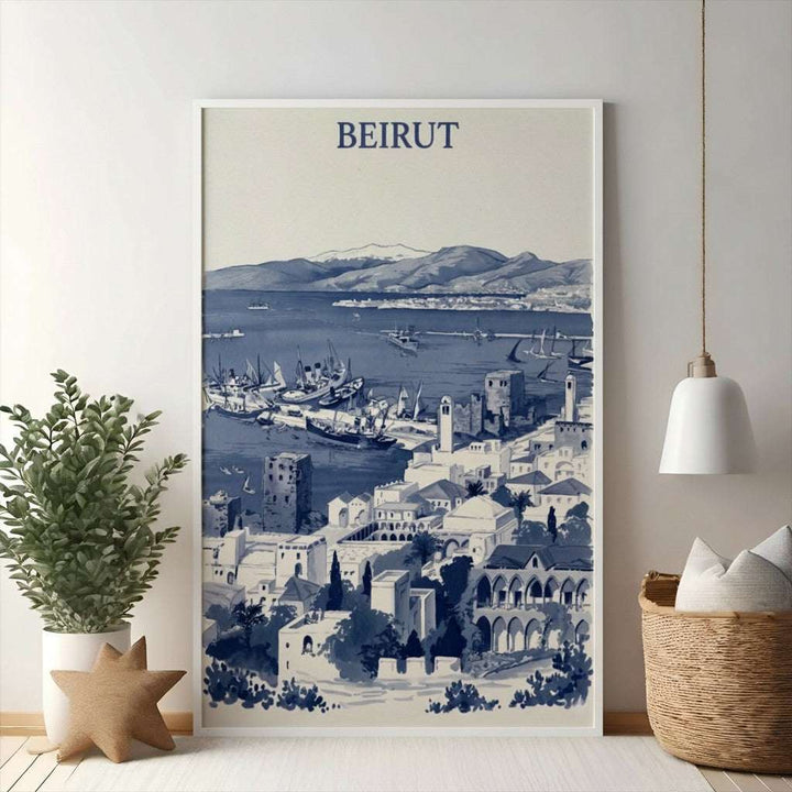 Vintage Beirut Harbor Scene Art Print