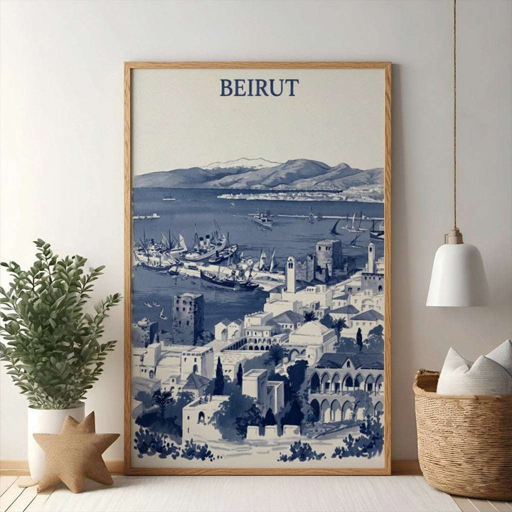 Vintage Beirut Harbor Scene Art Print