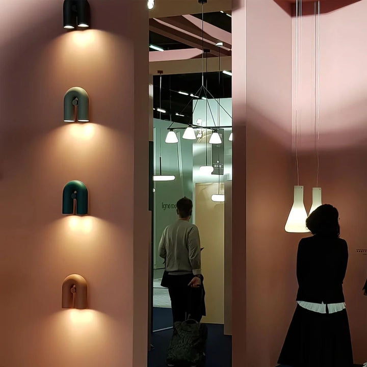 Modern Black or Brick color Double Wall Light