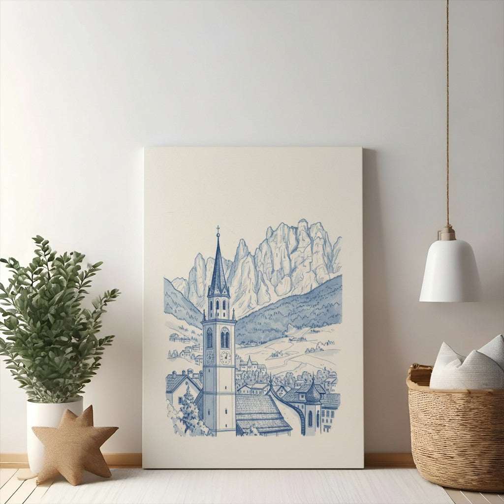 Cortina Italy Mountain Village Artwork