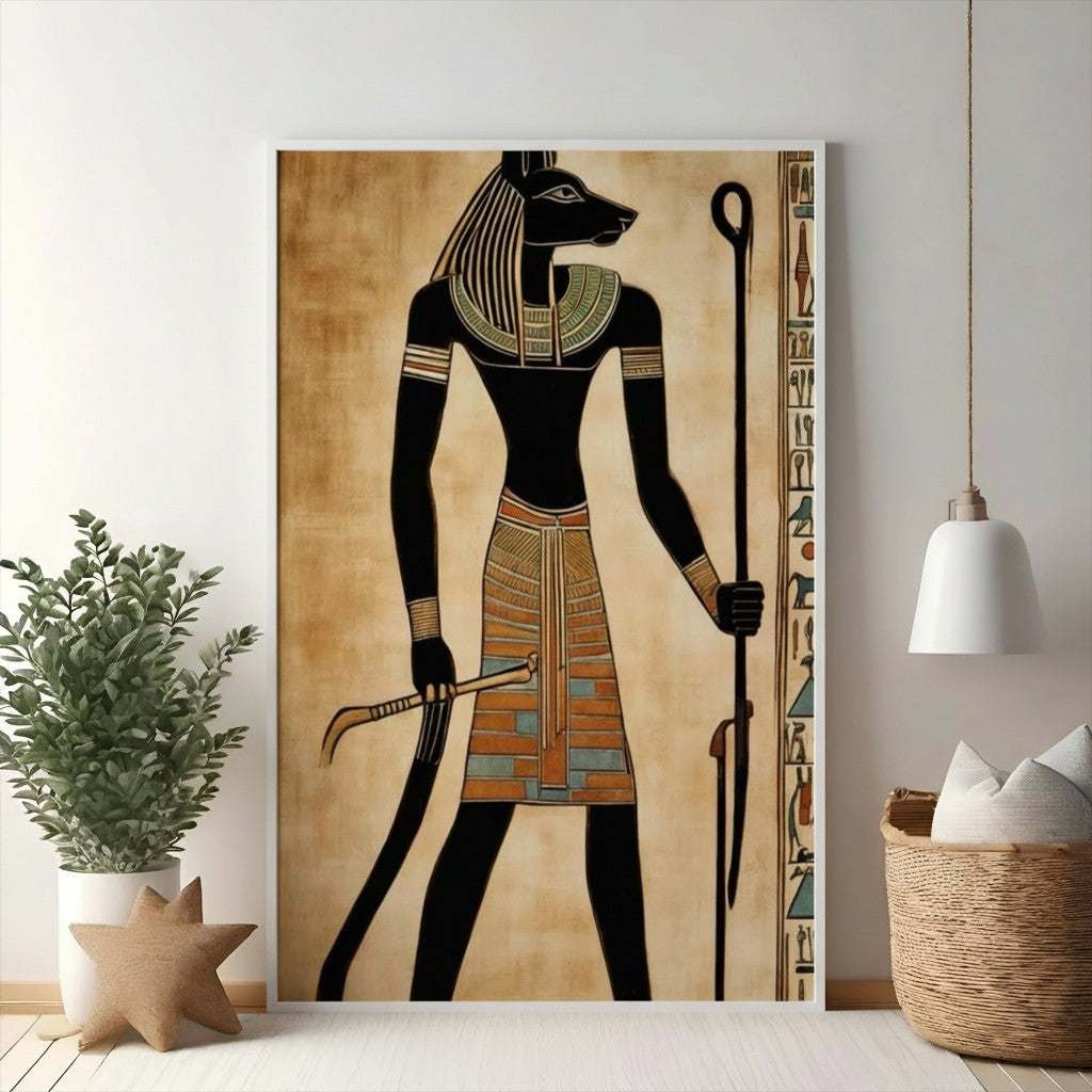 Ancient Egyptian Anubis Hieroglyphic Wall Art