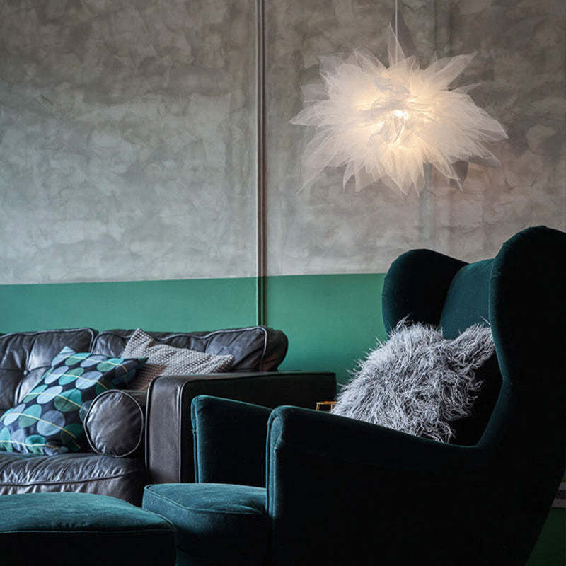 Modern Pendant Light with Artistic Tulle Shade