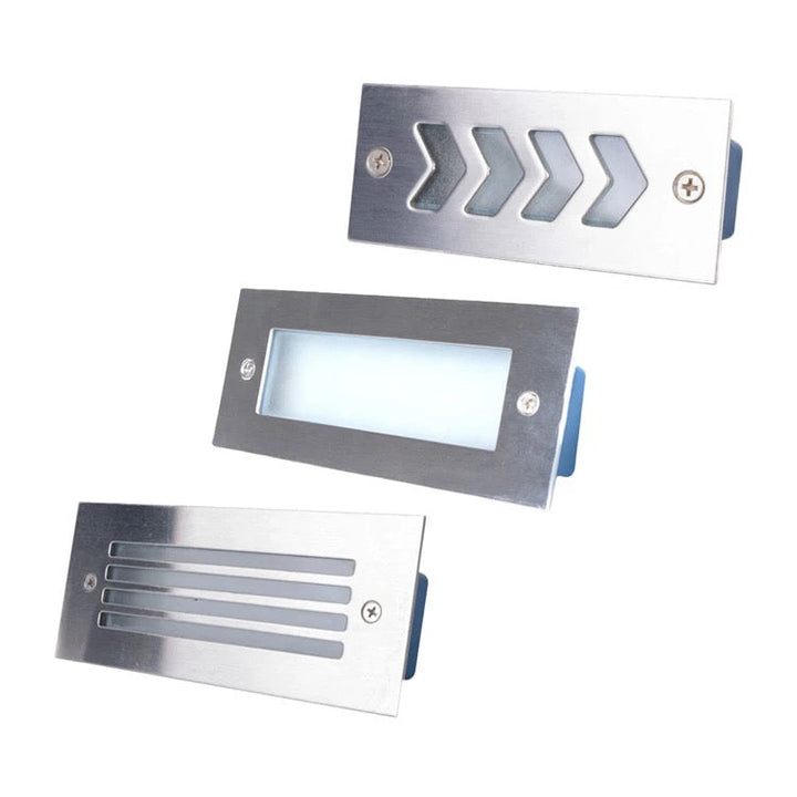 Modern Recessed Outdoor LED Step Lights - Stainless Steel