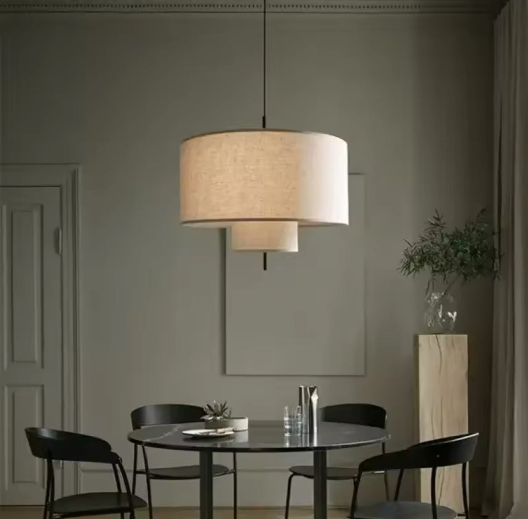 Modern Floor Lamp | Table Lamp | Pendant light Set with Fabric Shades
