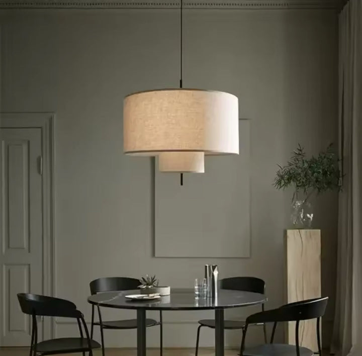 Modern Floor Lamp | Table Lamp | Pendant light Set with Fabric Shades