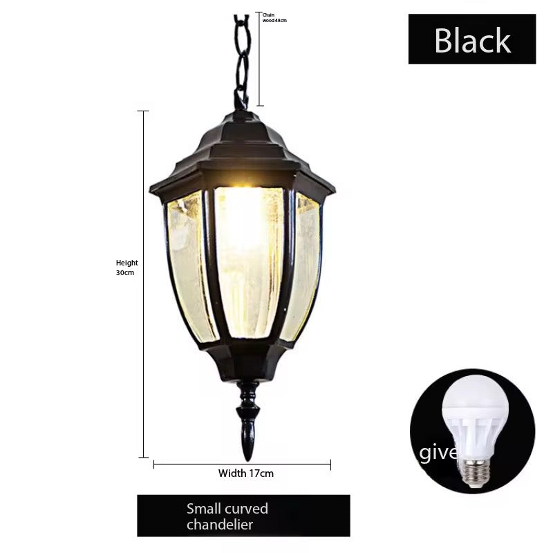 Traditional Outdoor Hanging Lantern in Black Finish