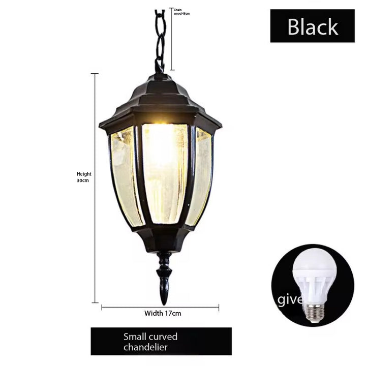 Traditional Outdoor Hanging Lantern in Black Finish