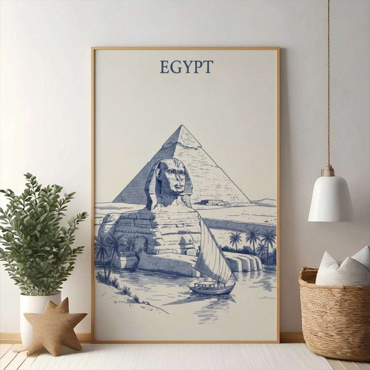 Egyptian Sphinx And Pyramid Landscape
