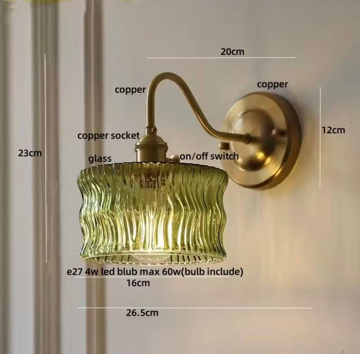 Brass Glass Wall Sconce