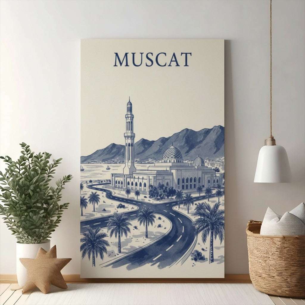 Muscat Mosque Landscape Poster