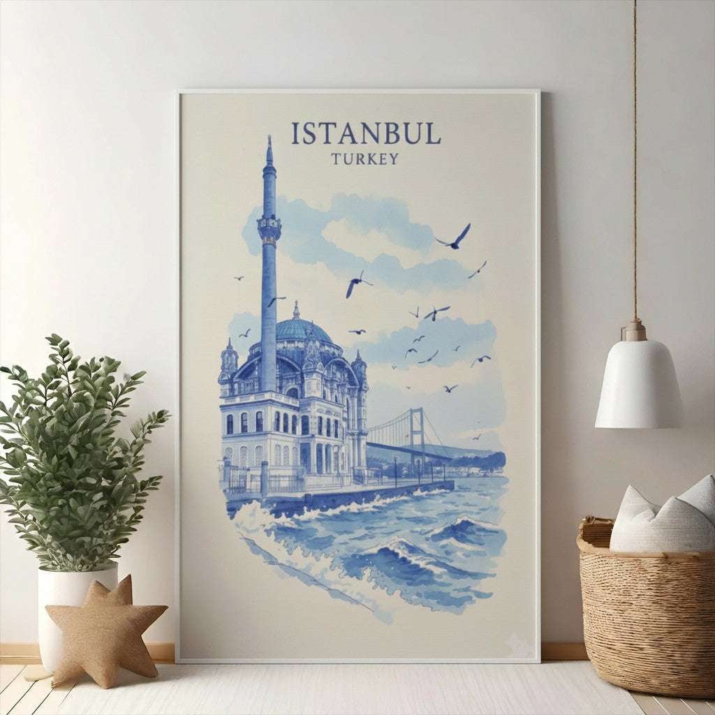 Istanbul Turkey Mosque And Bridge Art Print