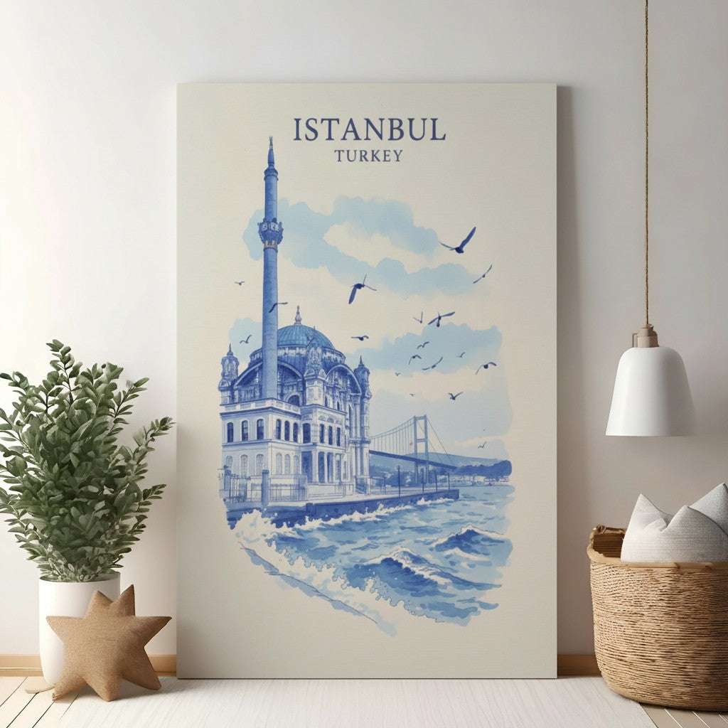 Istanbul Turkey Mosque And Bridge Art Print