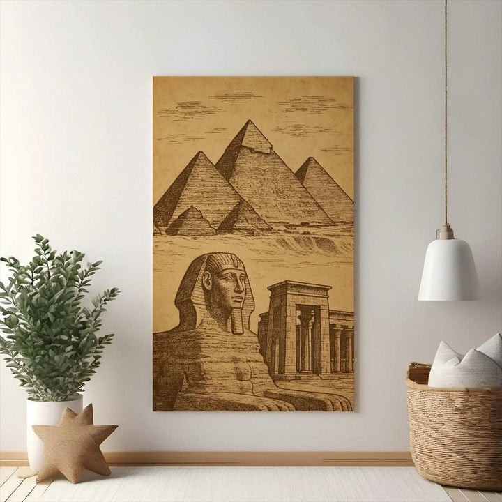 Ancient Egyptian Pyramids and Sphinx Artwork
