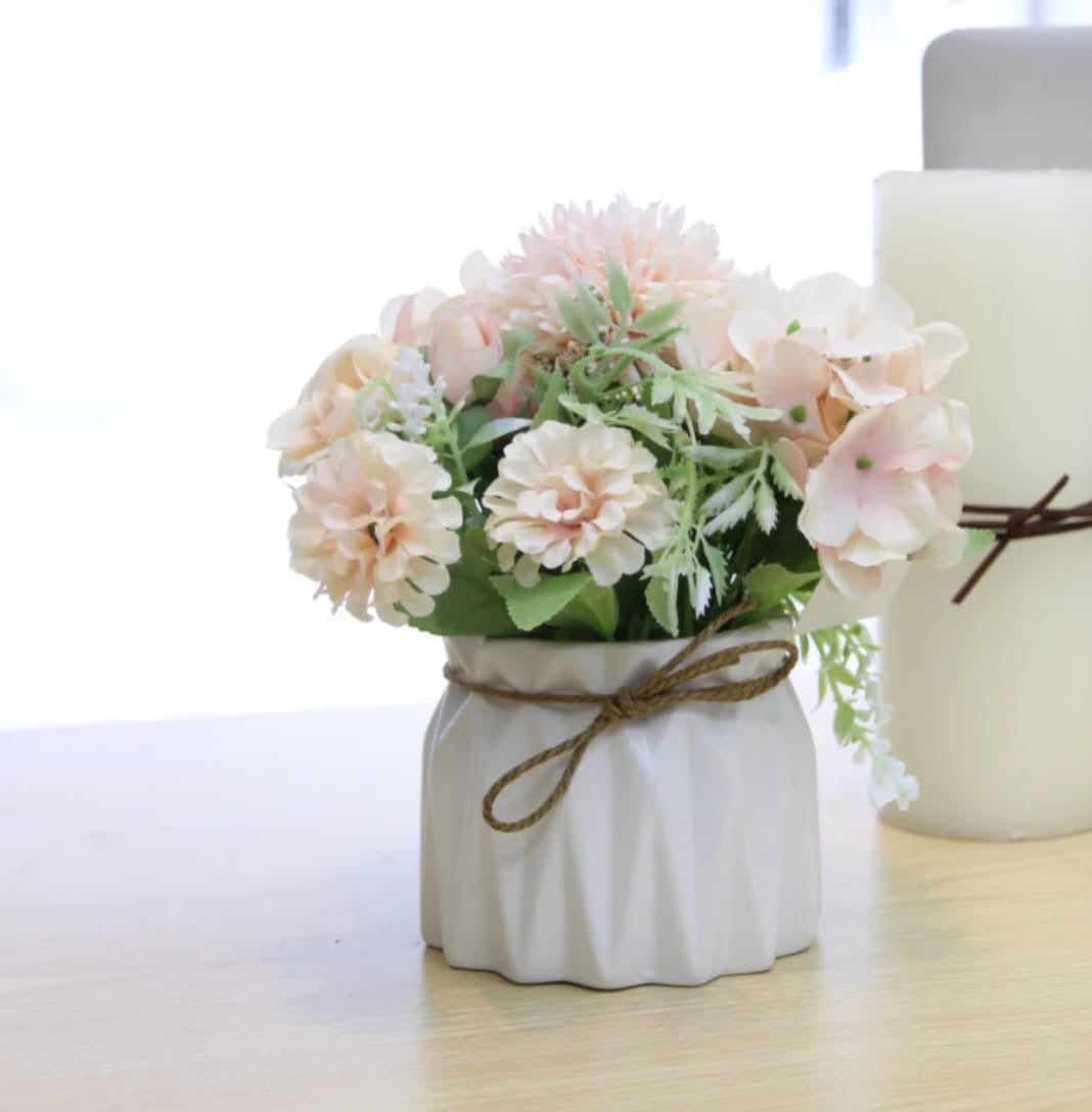Artificial Hydrangea Plant in Ceramic Pot