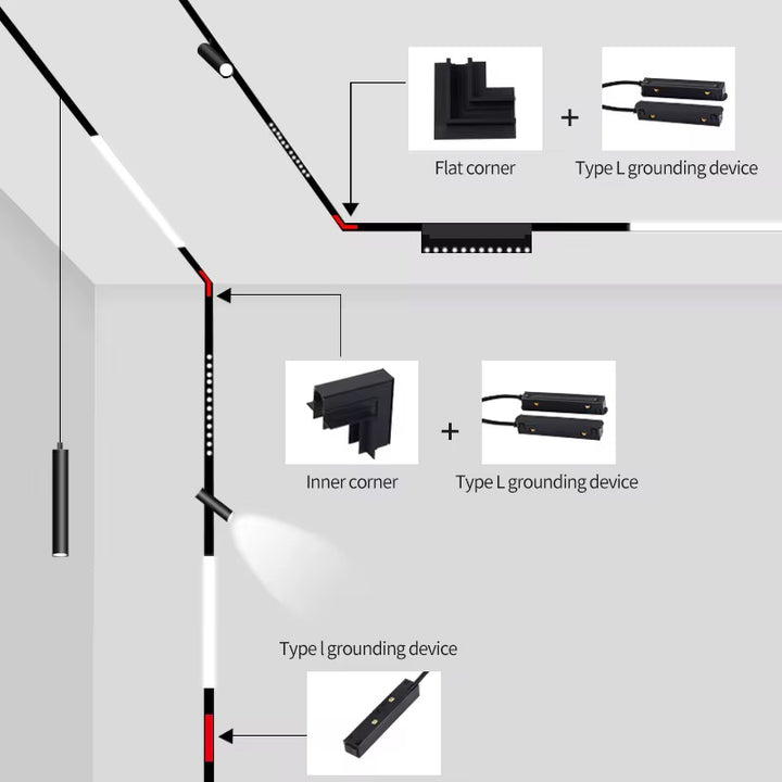 MAGNETIC Track Spotlight & All Accessories