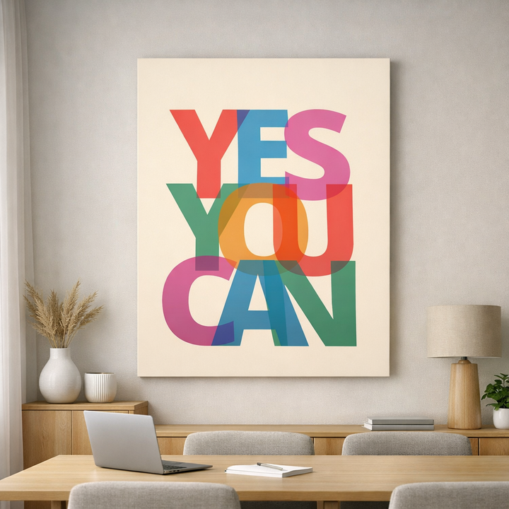 YES YOU CAN Colorful Canvas
