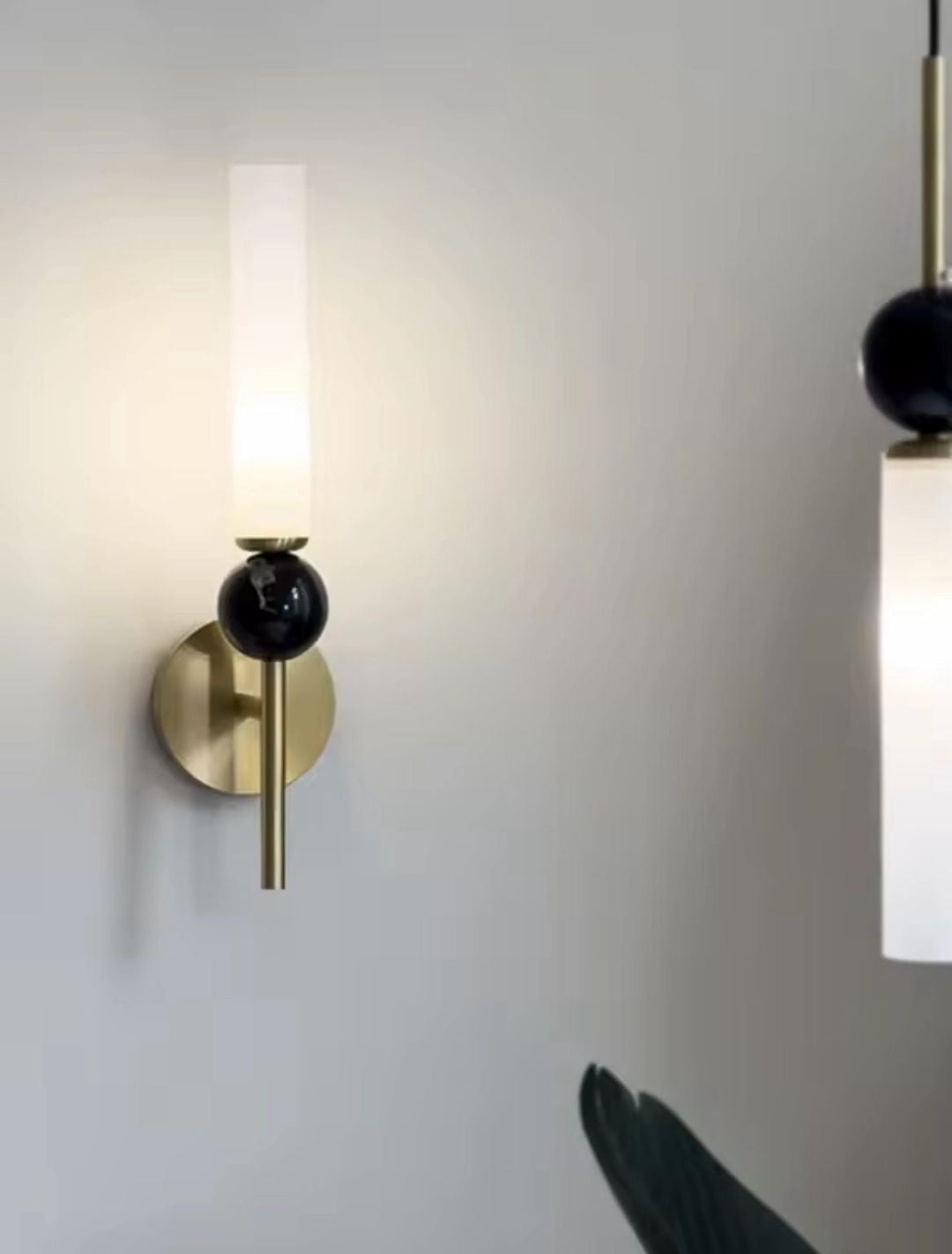 Modern Wall Sconce with Black and Gold Accents