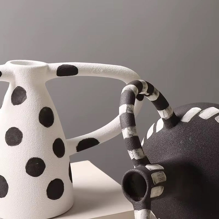 Modern Polka Dot Ceramic Art Vase