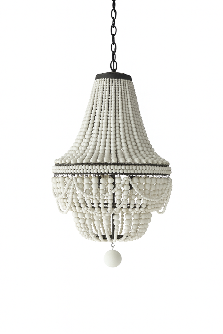 White Beaded Chandelier
