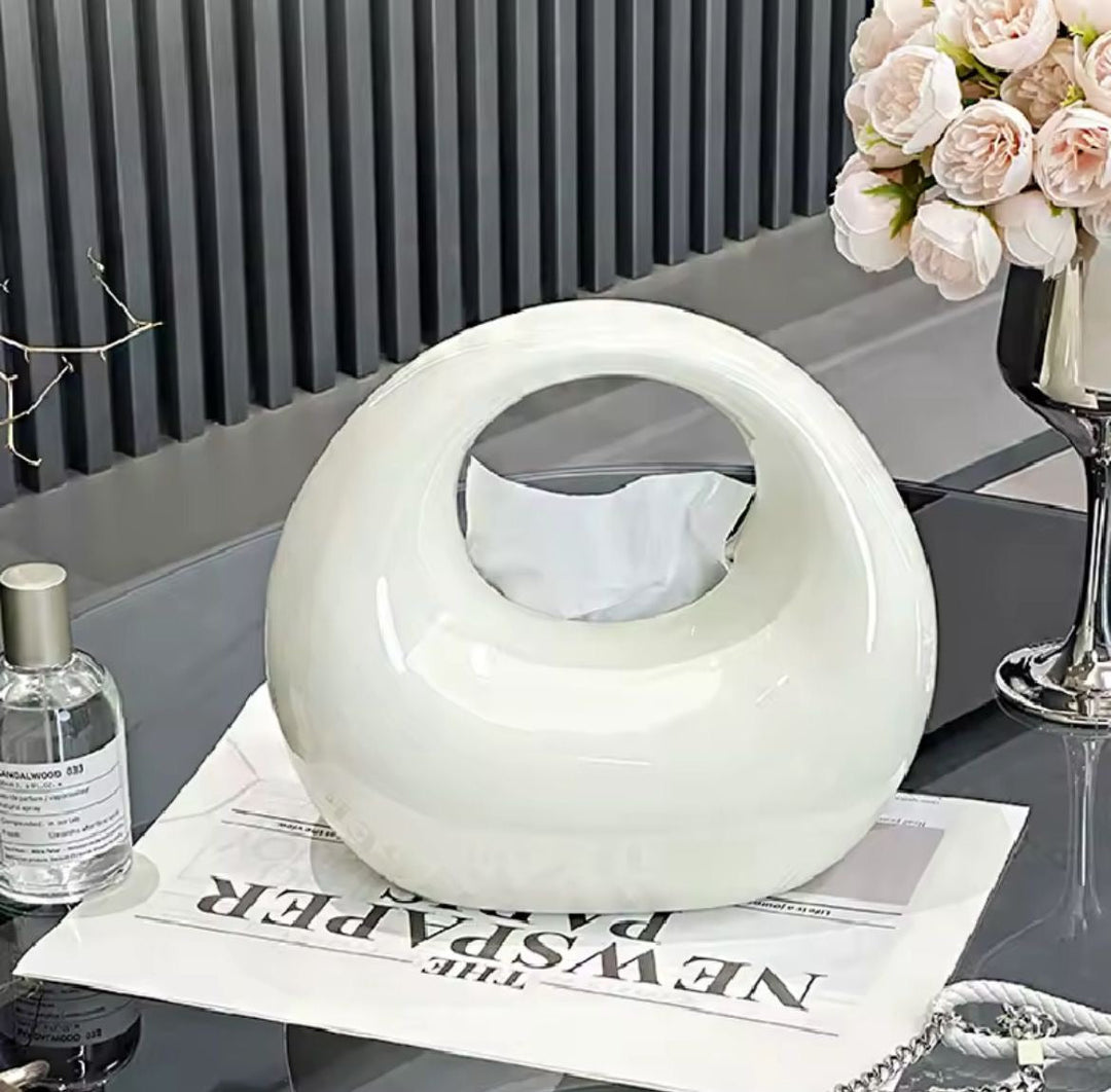 Modern Black or white Ceramic Tissue Box