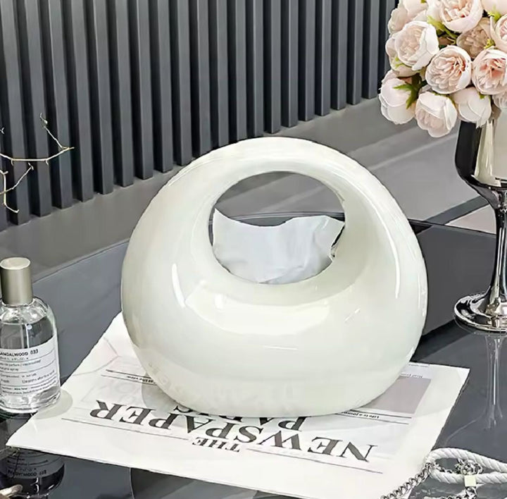 Modern Black or white Ceramic Tissue Box