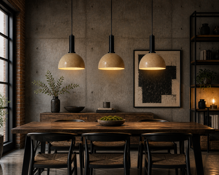 Travertine Dome Pendant Light