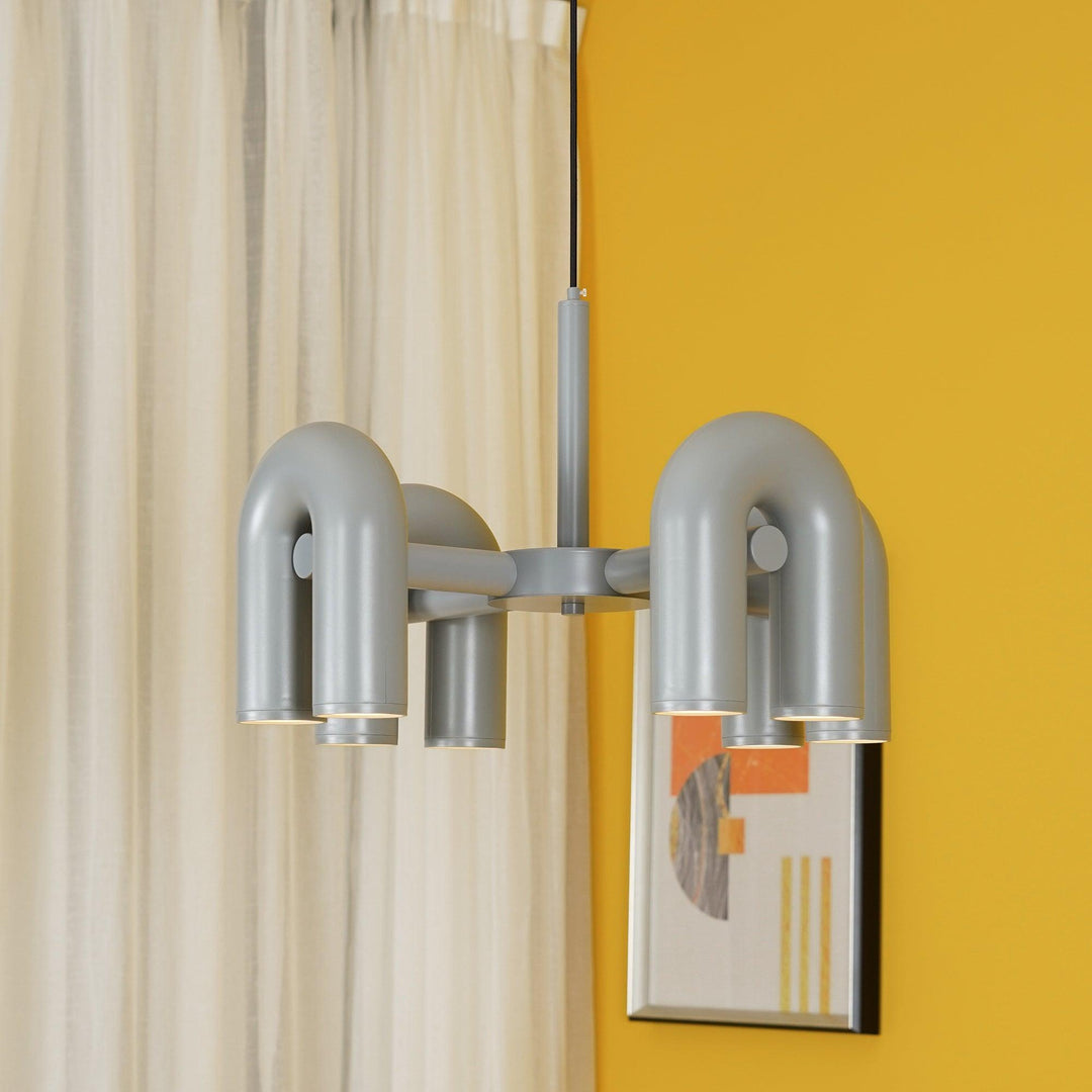 Modern GREY Tube Chandelier