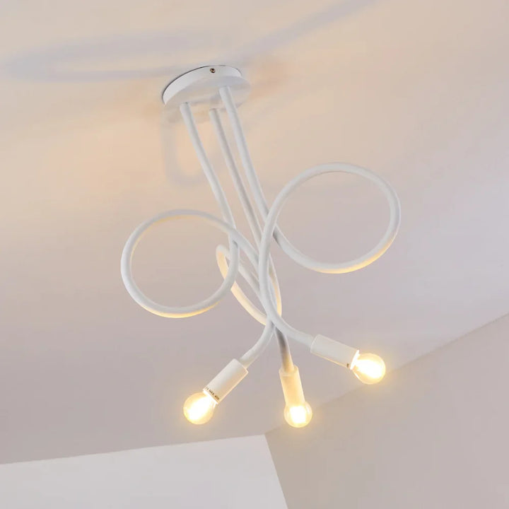 Modern White Spiral Ceiling Light