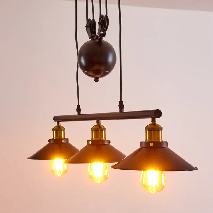 Industrial Pulley Pendant Light