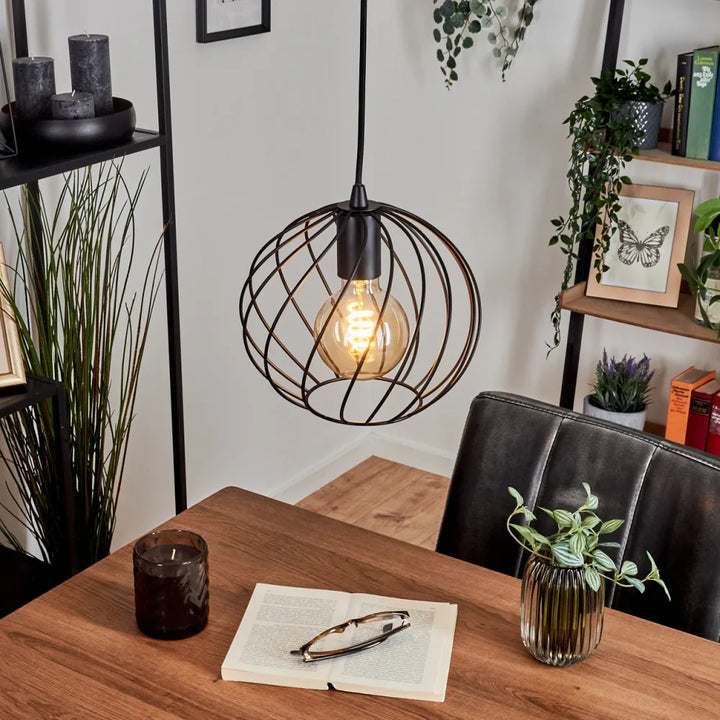 Modern Spiral Cage Single Pendant Light