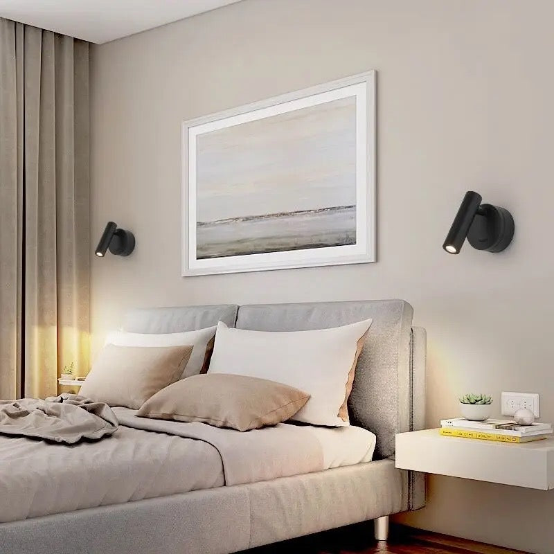 Modern Black Wall Sconce for Bedroom or Living Room