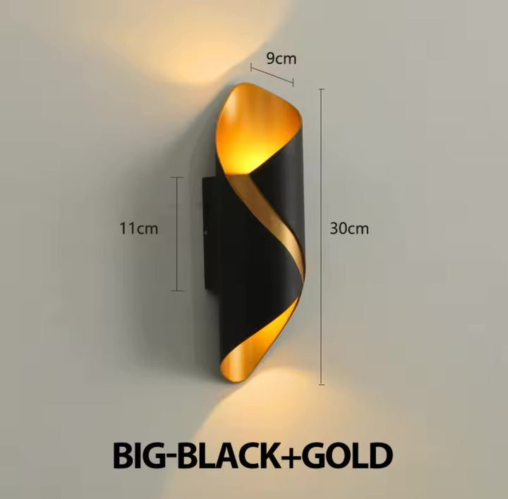 Waterproof LED Outdoor Bollard Light with Black and Gold Finish