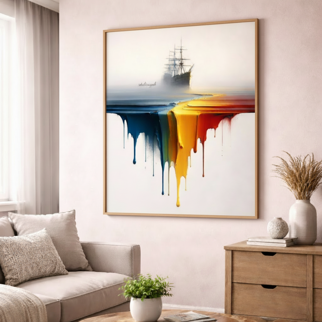 Abstract Horizon Ship Canvas