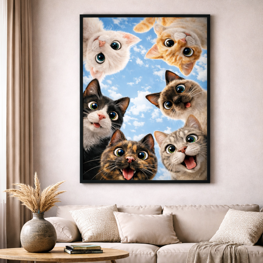Cute Cats Group Canvas