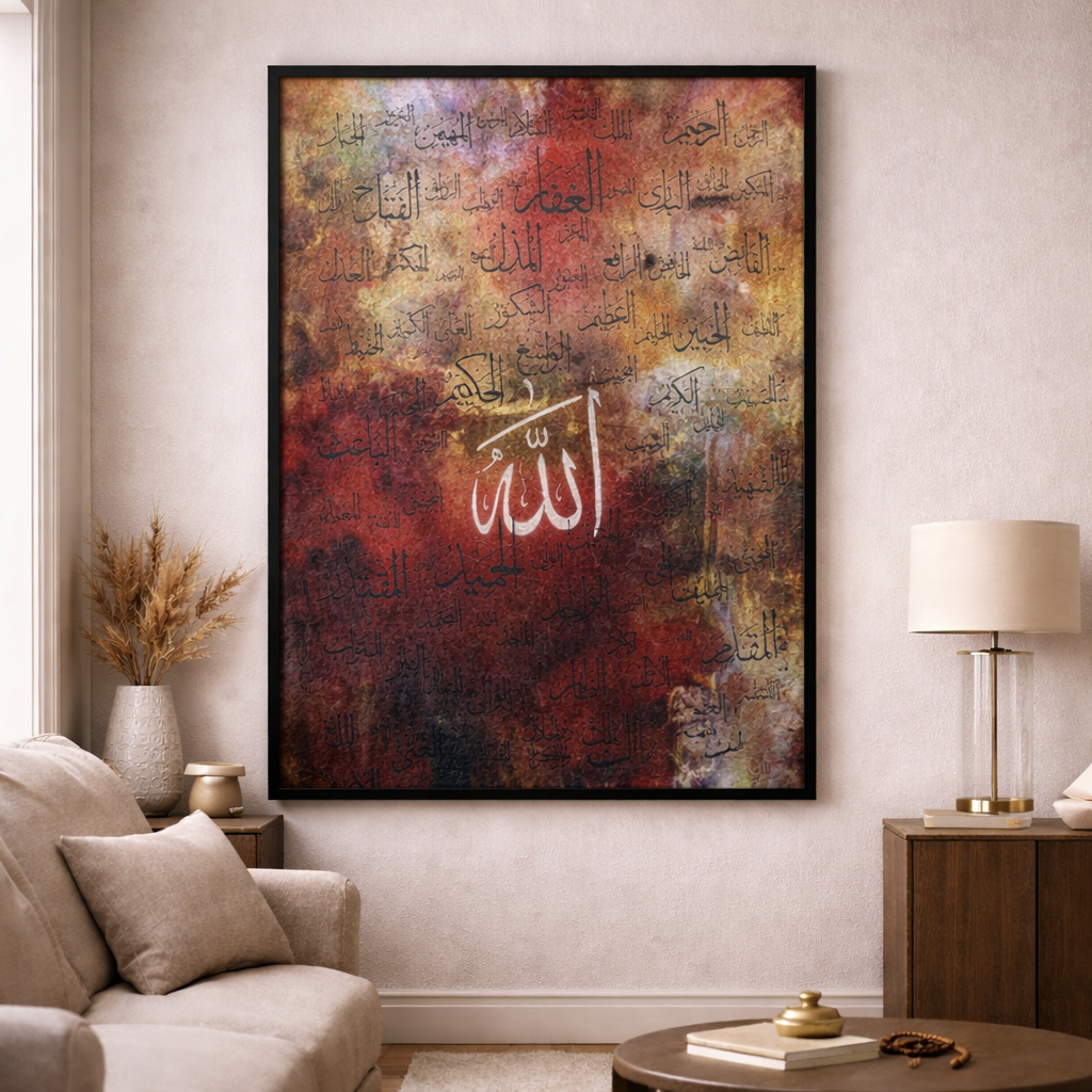 Allah Names Canvas