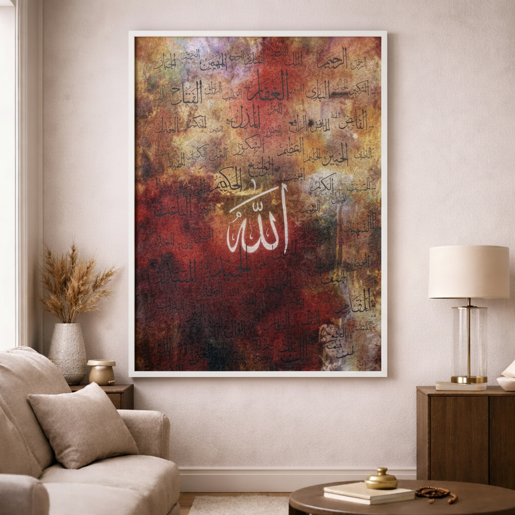 Allah Names Canvas